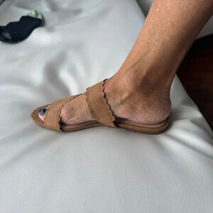 Women Shoes sandals slides slip on 38/7,5 beige H&M